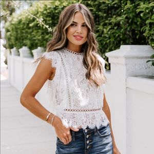 ‼️NWT‼️ Vici Spotlight Lace Ruffle Top